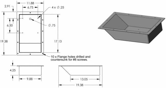 Recessed Boat Trolling Motor Foot Pan M836