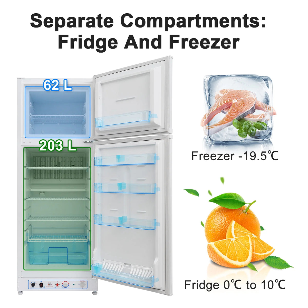 9.3 Cu ft Propane Refrigerator Gas Fridge E225753