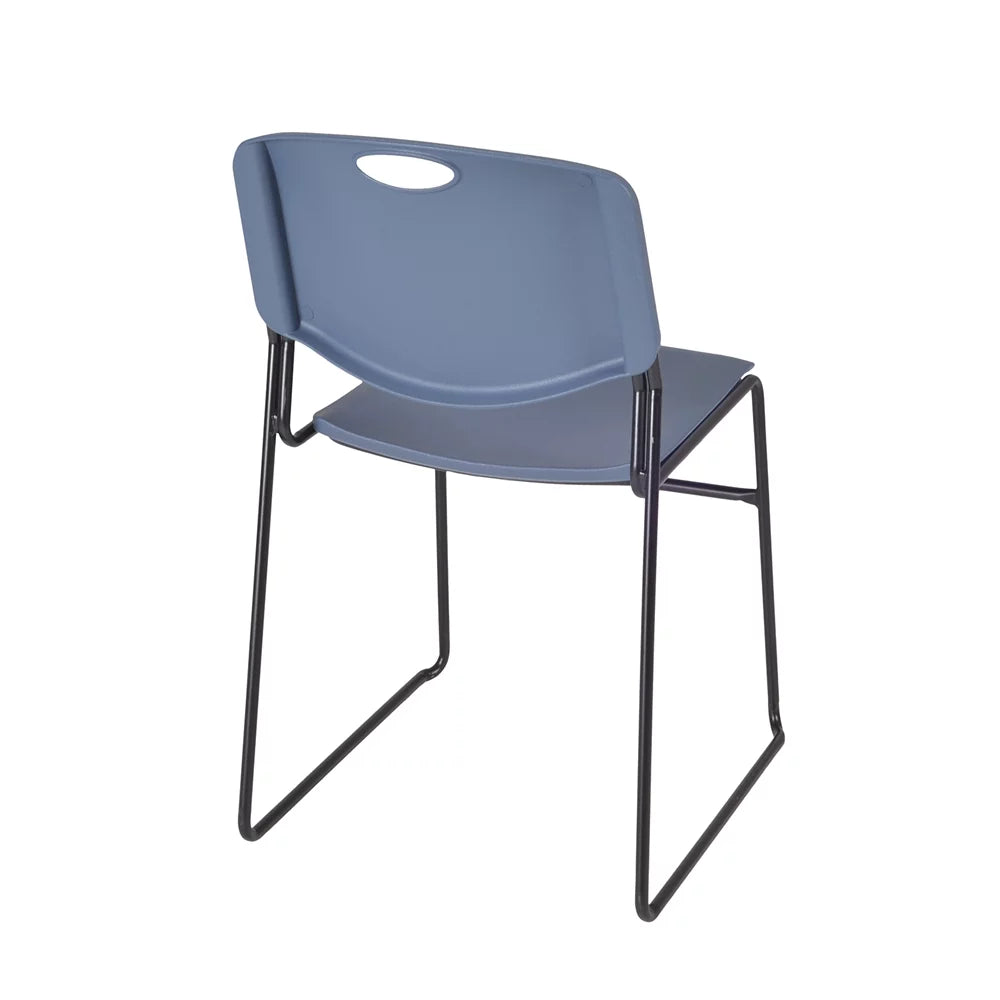 48" Square Breakroom Table and 4 Stack Chairs Q31941
