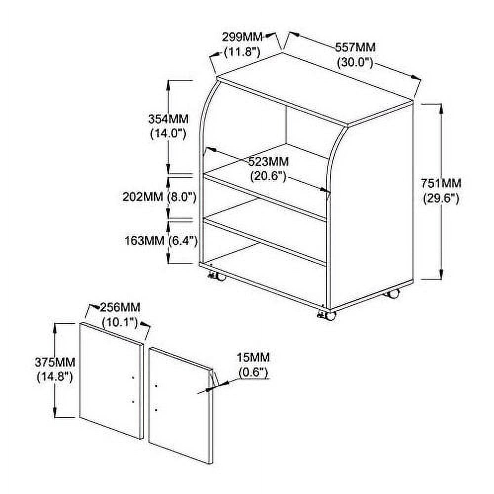 White Microwave Kitchen Cart K19106
