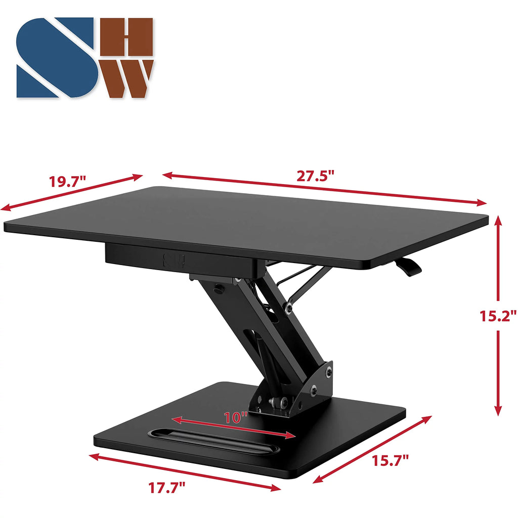 28" Black Height Adjustable Standing Desk T898