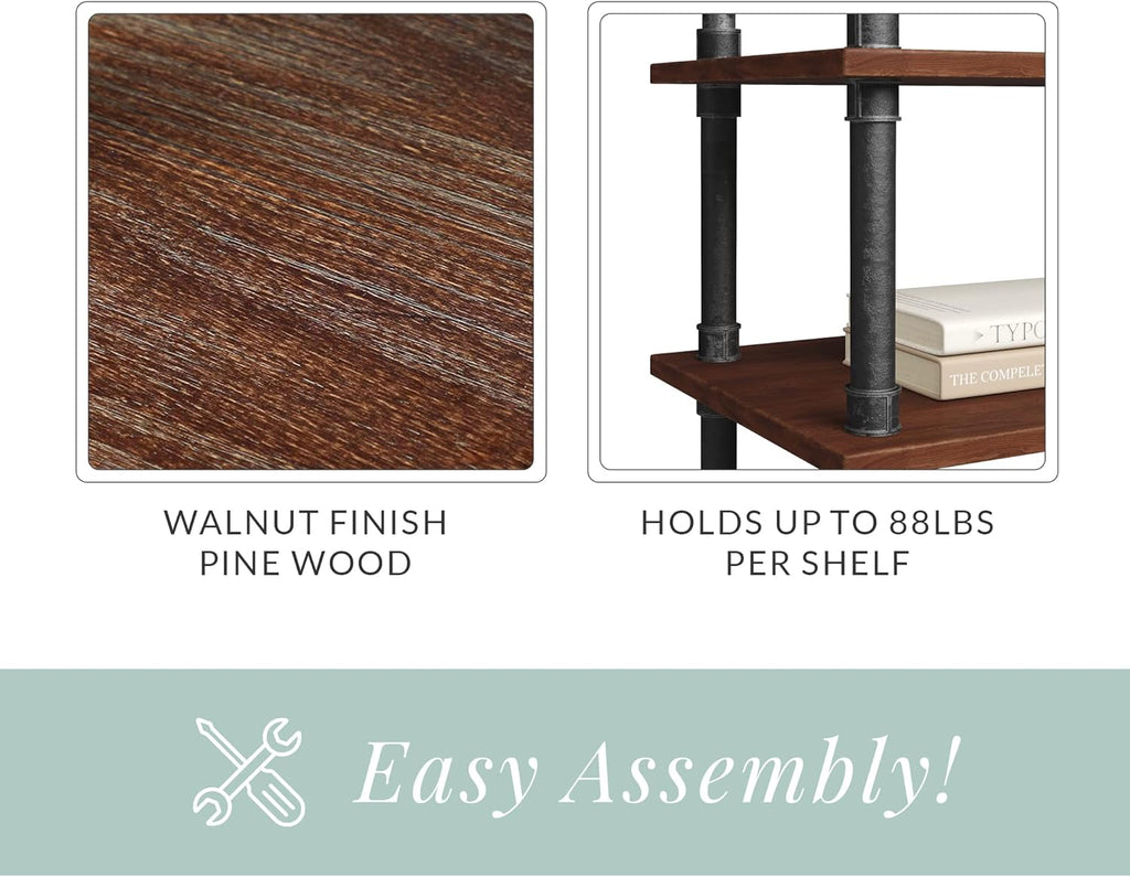 5-Tier Solid Pine Wood Bookshelf E4961