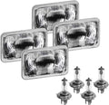 4x6 Rectangular Conversion Headlights Kit Sealed Beam Glass Lights with Halogen High/Low Bulbs 60/55w 9003/H4 Pack of 2 Y446