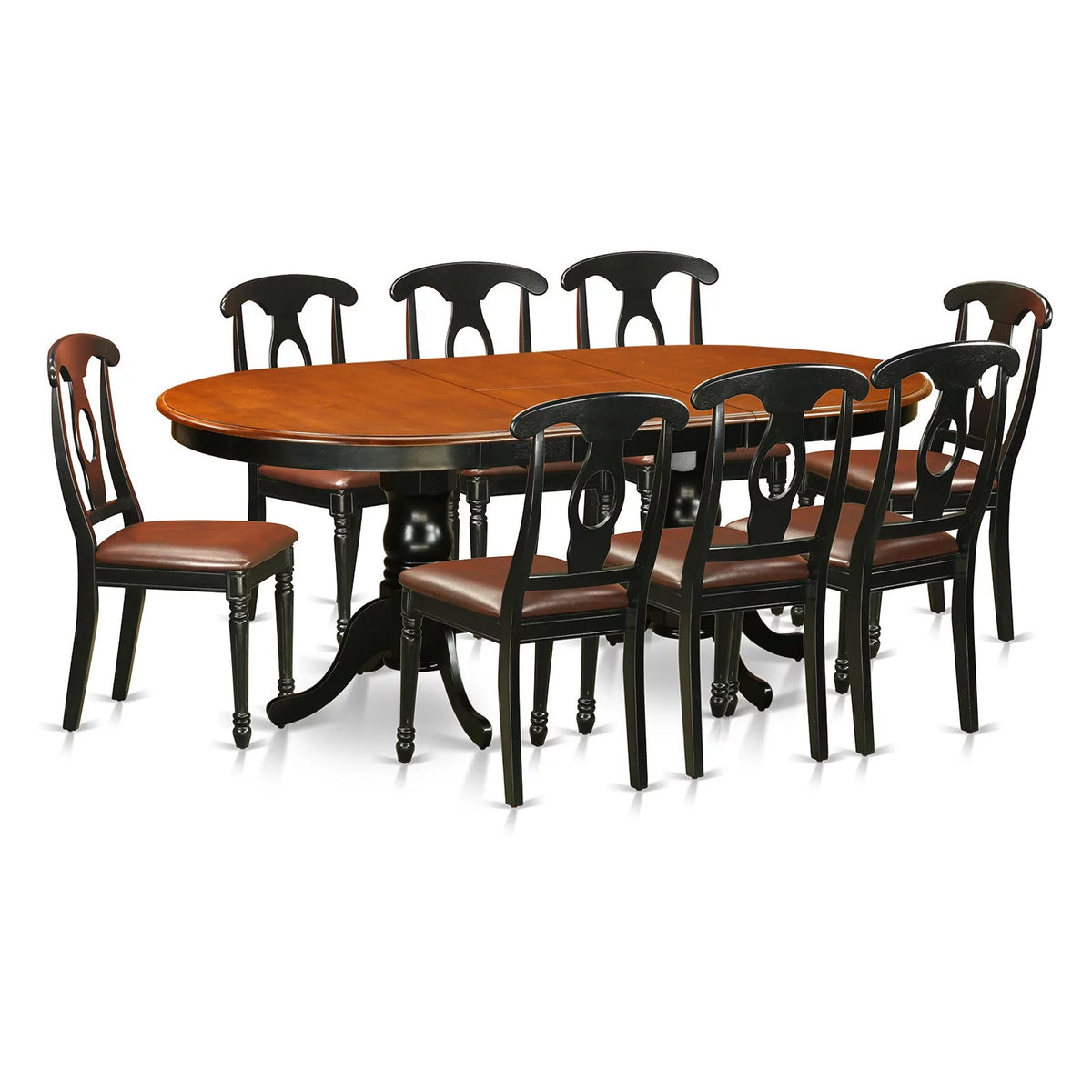 Black Cherry 9 Piece Oval Wood Dining Room Set Q1476