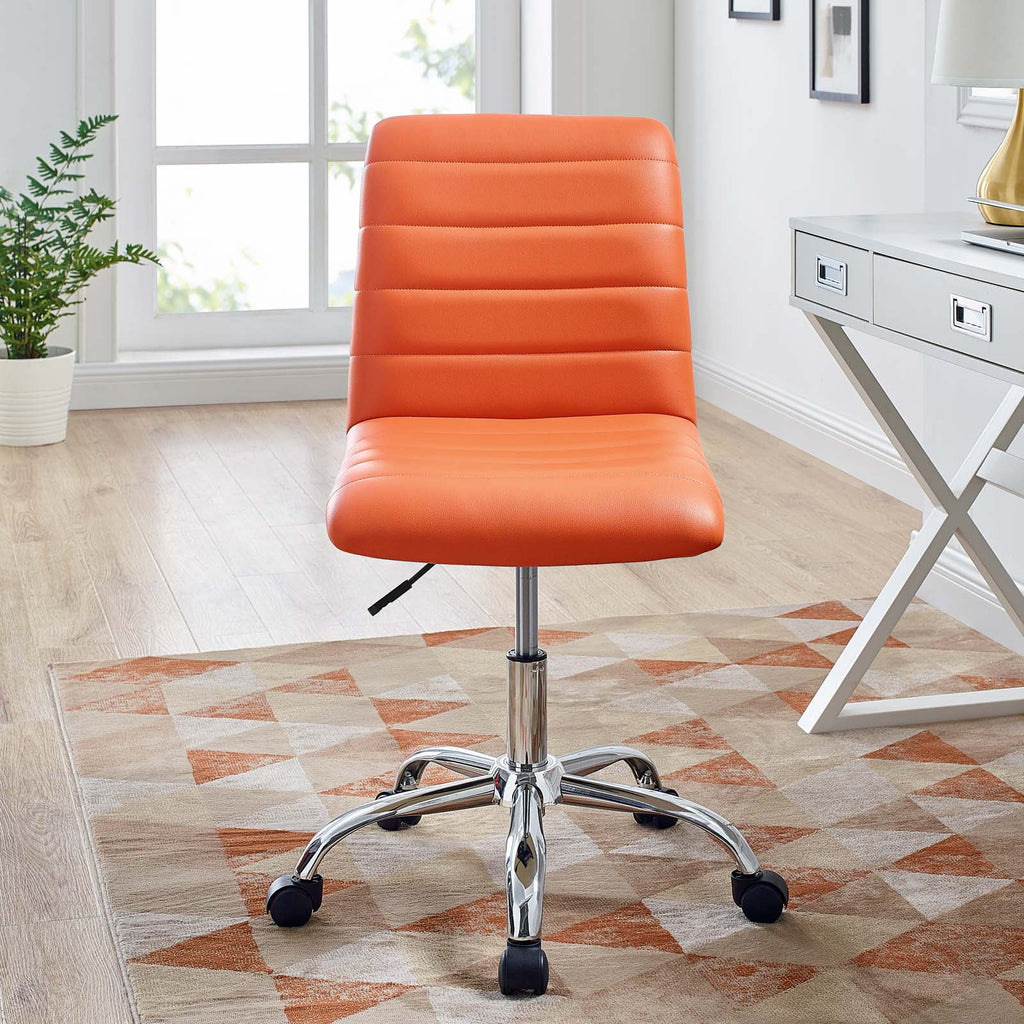 Orange Armless Mid Back Office Chair N556620