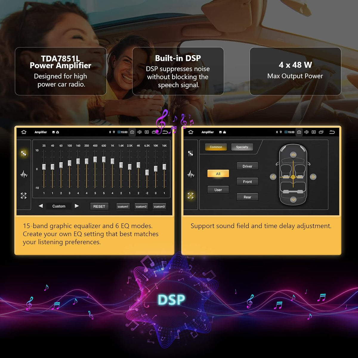 9 Inch Single Din Car Stereo Receiver with Bluetooth 5.0 W286264