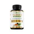 120 Capsules USDA Organic Turmeric Root and Moringa Leaf Powder with Curcumin and Bioperine B370