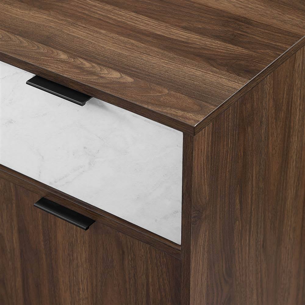 Faux White Marble 2 Drawer Sideboard Z61788