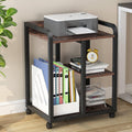3-Tier Wood Rolling Printer Cart with Storage Shelves N709315