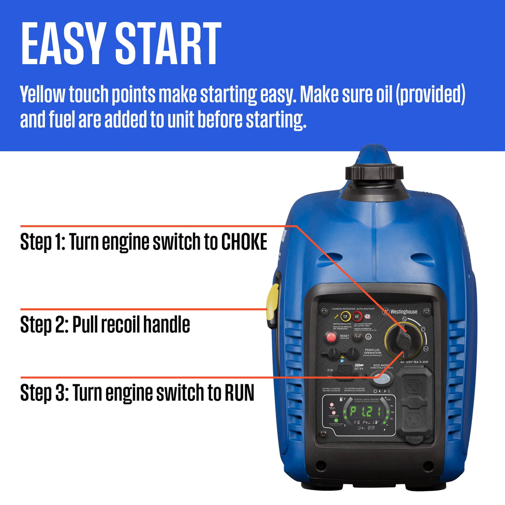 2800 Peak Watt Portable Gas Powered Inverter Generator with CO Sensor C6644