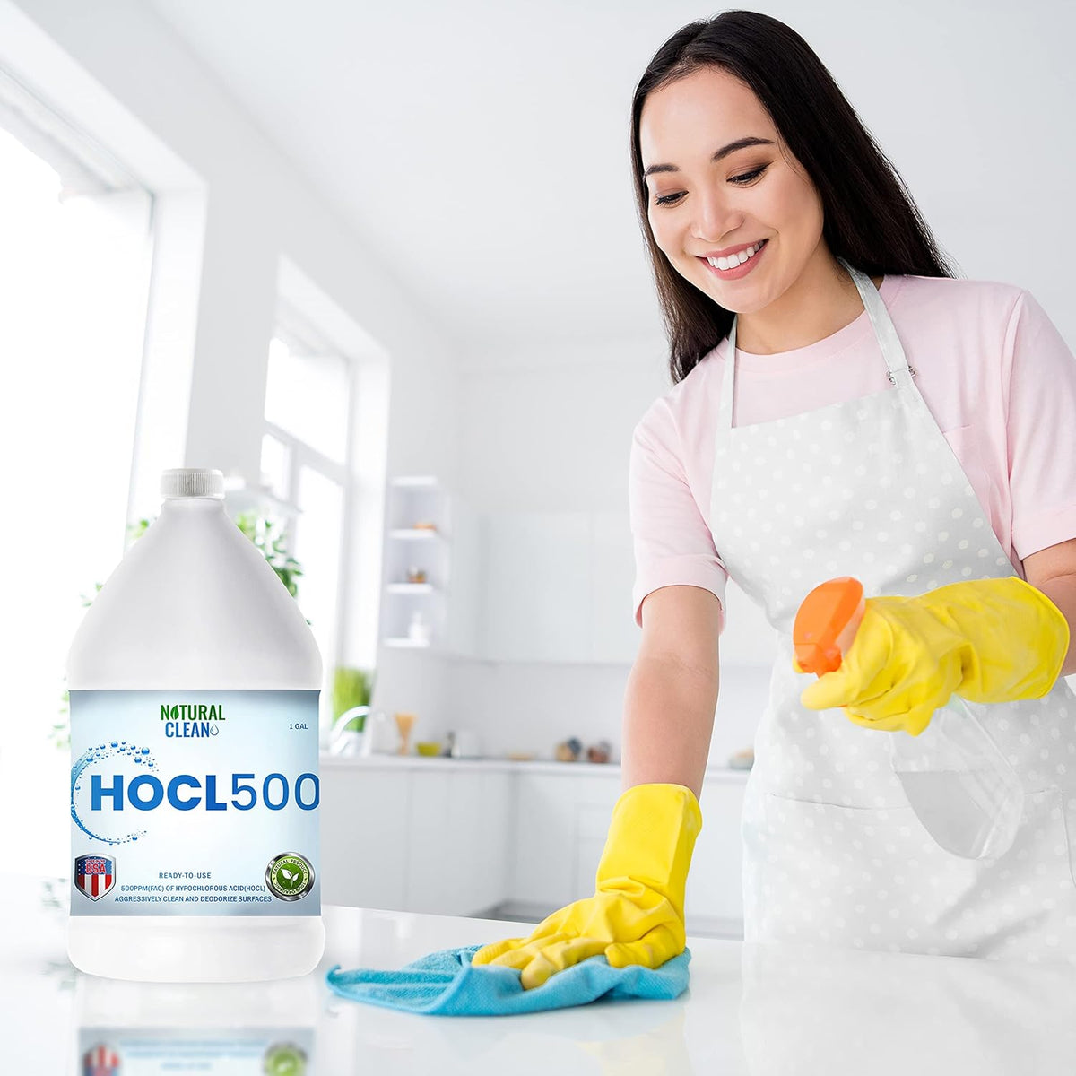 Hypochlorous Acid Hospital-Grade Cleaner, 500 PPM, 1-Gallon, Pack of 2 Y547