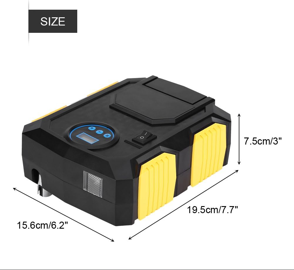 150PSI Portable Car Tire Inflator Pump with DC12V Adaptor, Pack of 2 U143208