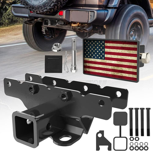 2" Trailer Hitch Receiver and Hitch Cover Kit with Hardware Pack of 2 F672
