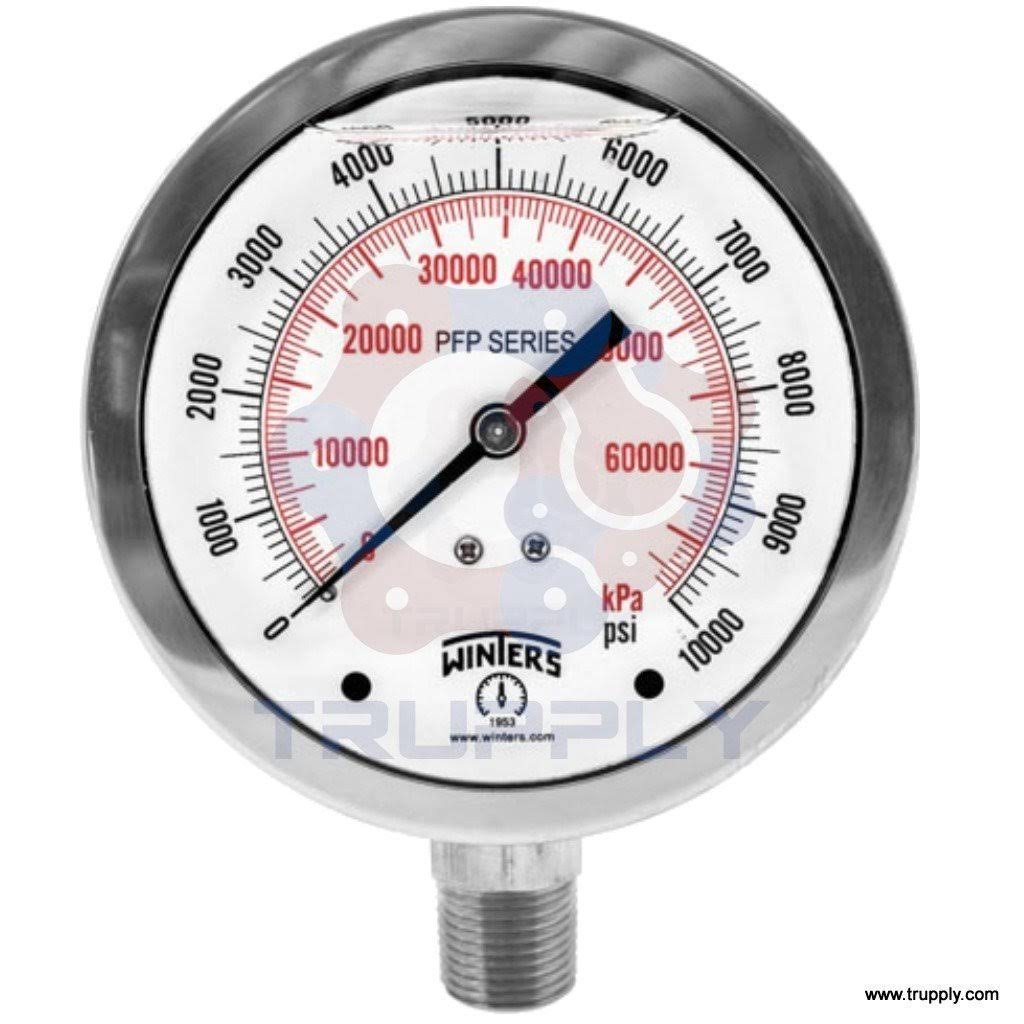Stainless Steel 4 in Dial 1/4 BTM Gauge D764
