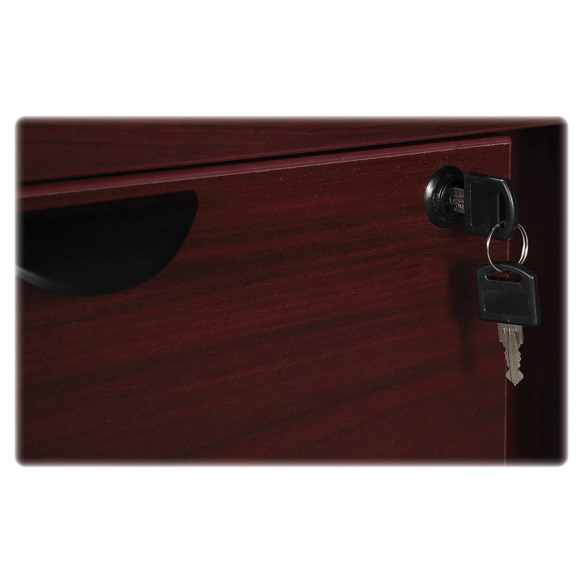 Mahogany Laminate 2 Drawer Double-Pedestal Credenza R11930