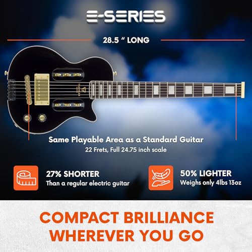 Gloss Black Electric Guitar with Headphone Amp G581