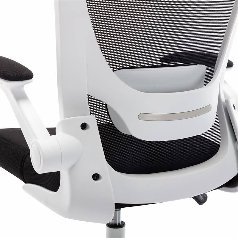 White Adjustable Mesh and Metal Office Chair O7441