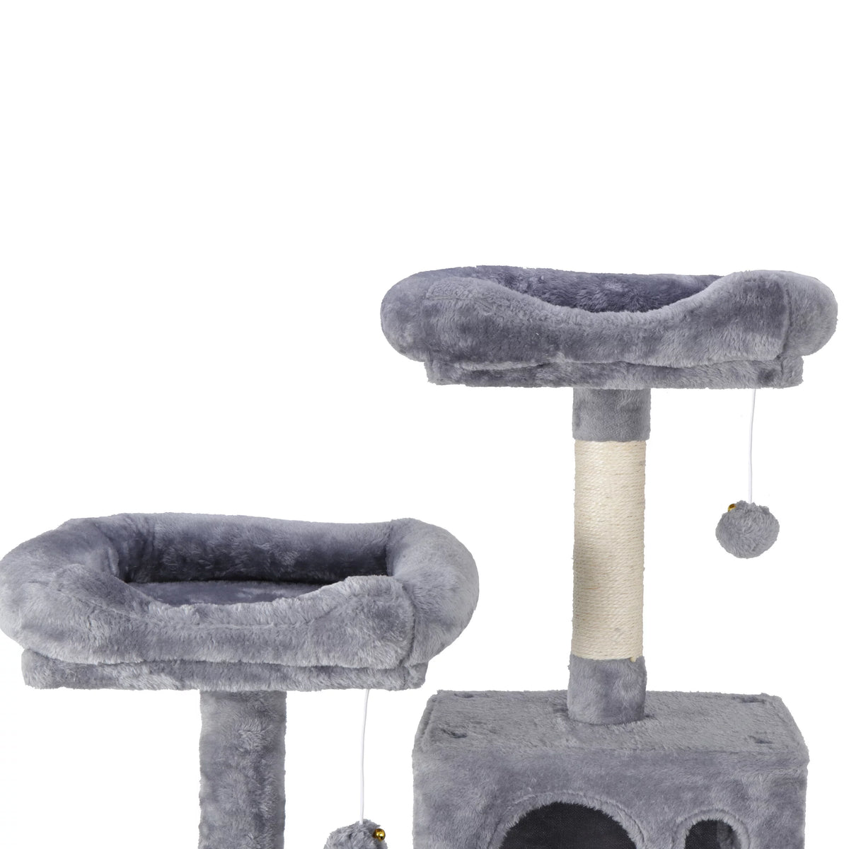 Gray Multi-Level Cat Tree with Scratching Posts and Hammock O46506