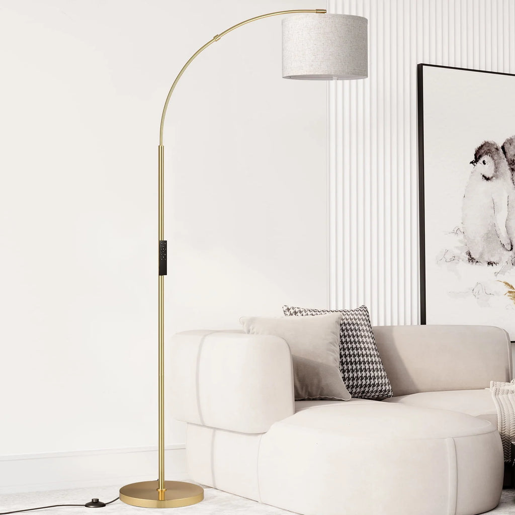Gold Arc Floor Lamp with Remote S8792