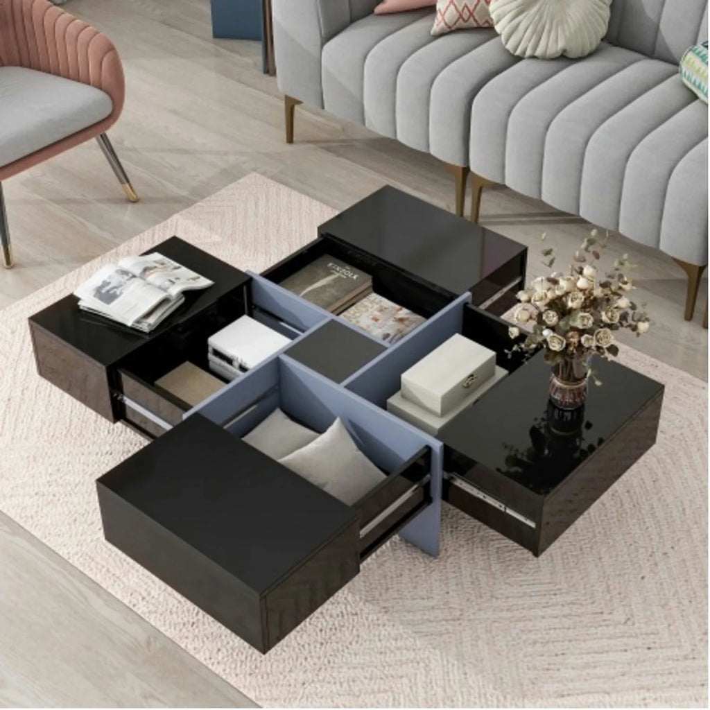 Coffee Table with 4 Hidden Storage Compartments V9313