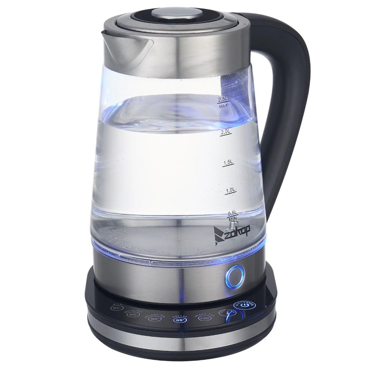 Black 2.5L Stainless Steel Electric Glass Kettle I4606
