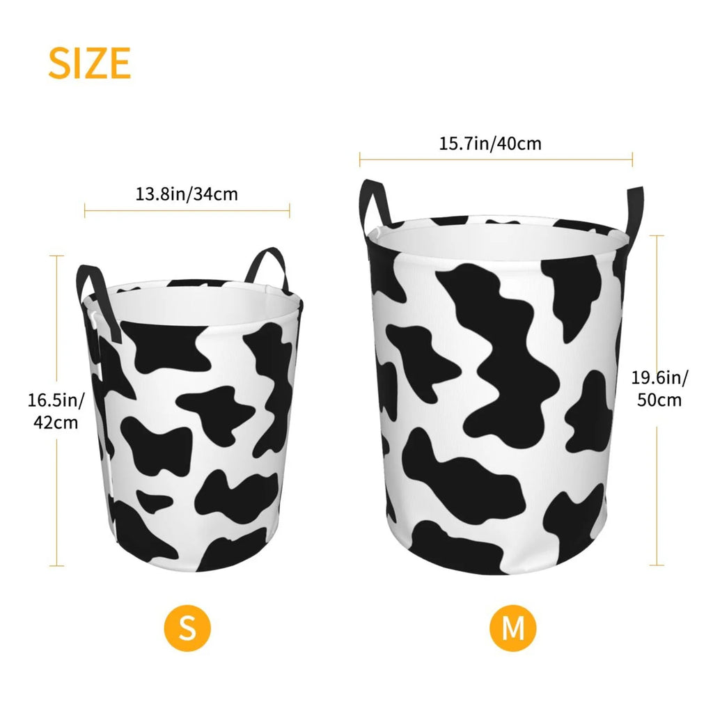 Milk Cow Laundry Hamper with Handles Collapsible Waterproof G346330