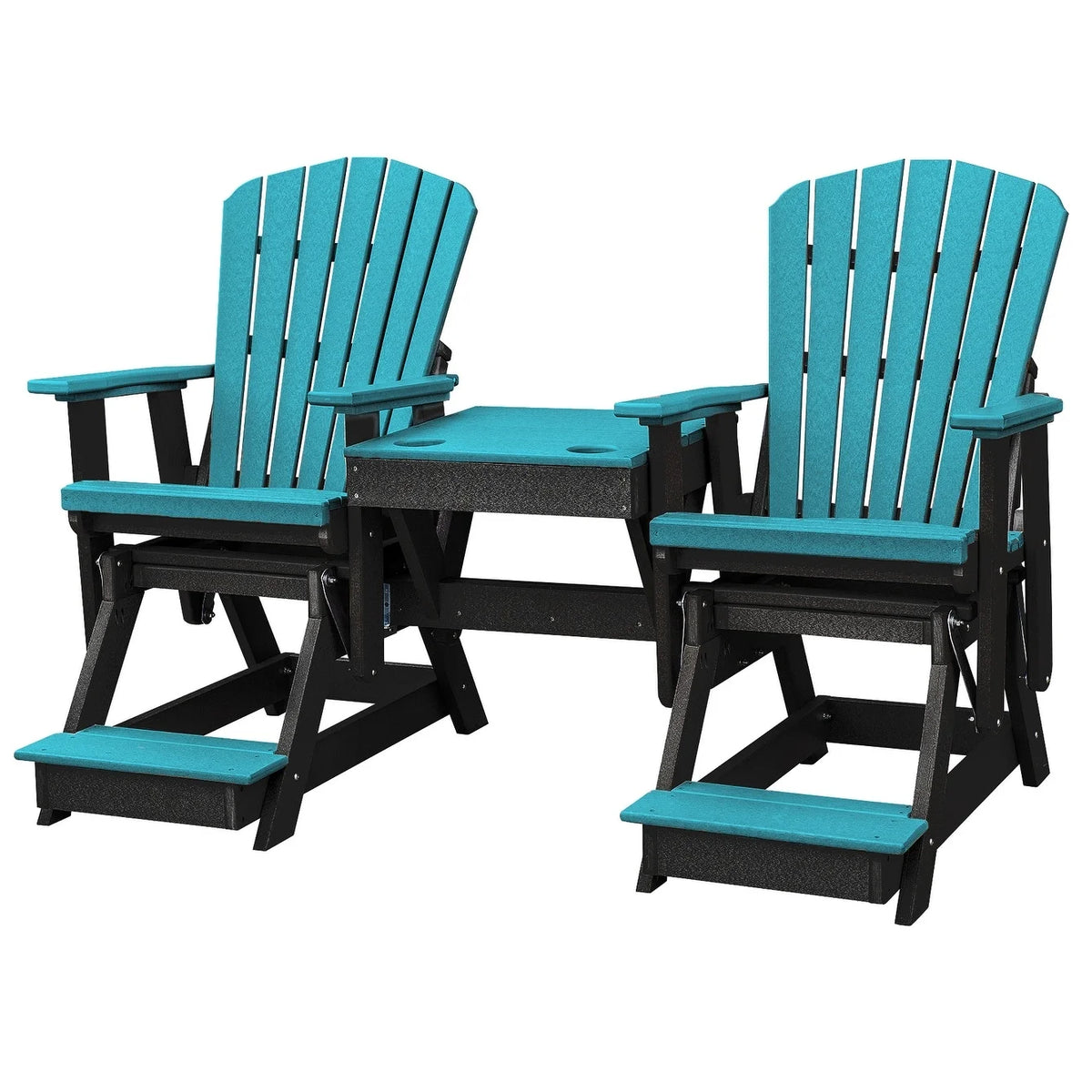Aruba Blue and Black Glider with Center Table M61332