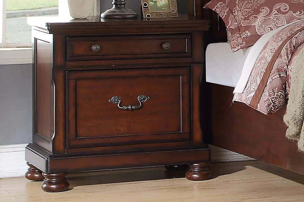 Cherry Finish 1pc Nightstand Bedside Table R4579