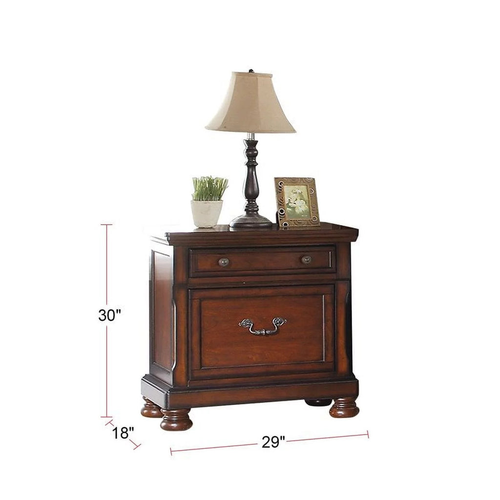 Cherry Finish 1pc Nightstand Bedside Table R4579
