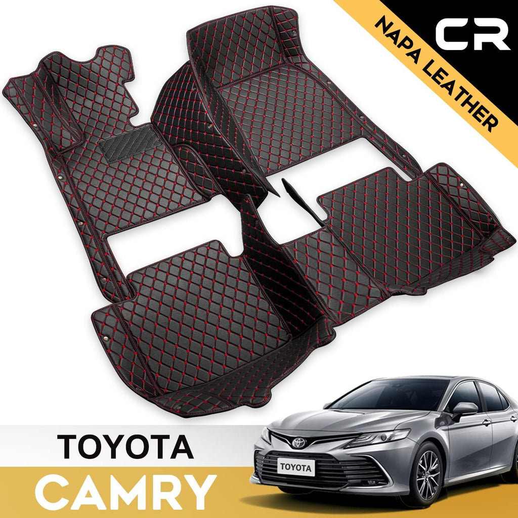 Leather Car Floor Mats Custom Fit (1st & 2nd Row Black) G9616