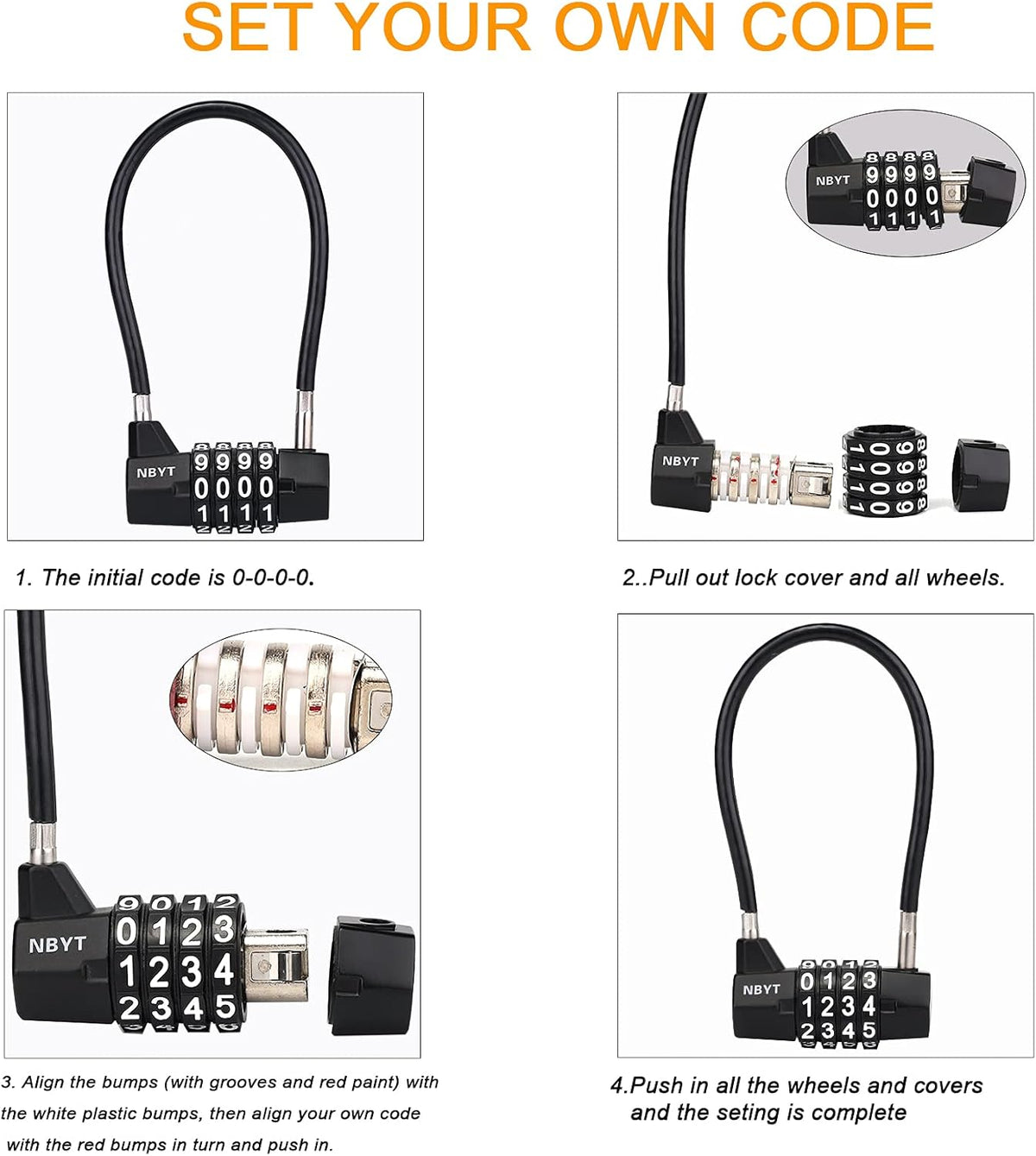 4 Digit Combination Padlock with Long Shackle I93809