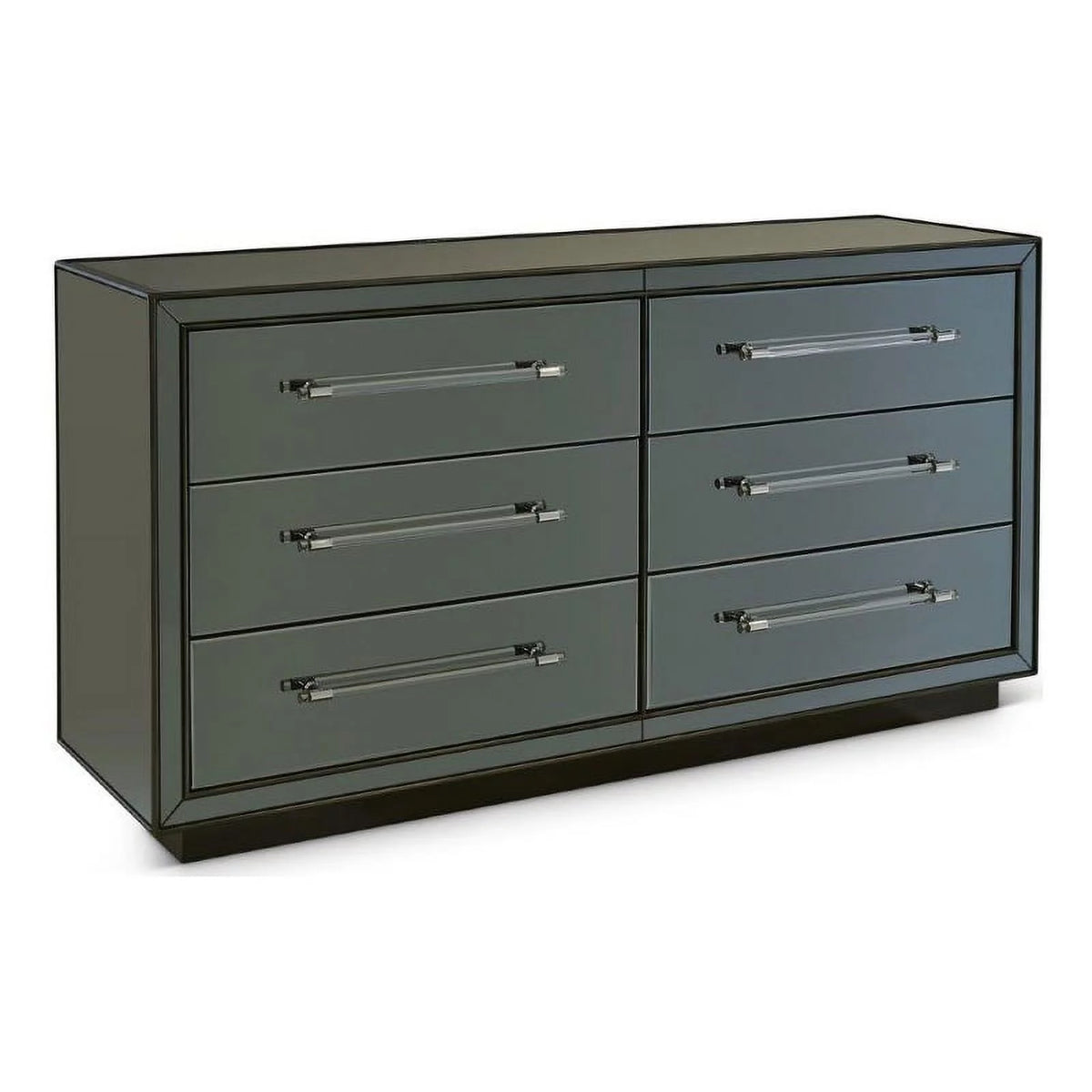 Gray Wood Dresser with Mirror D2752