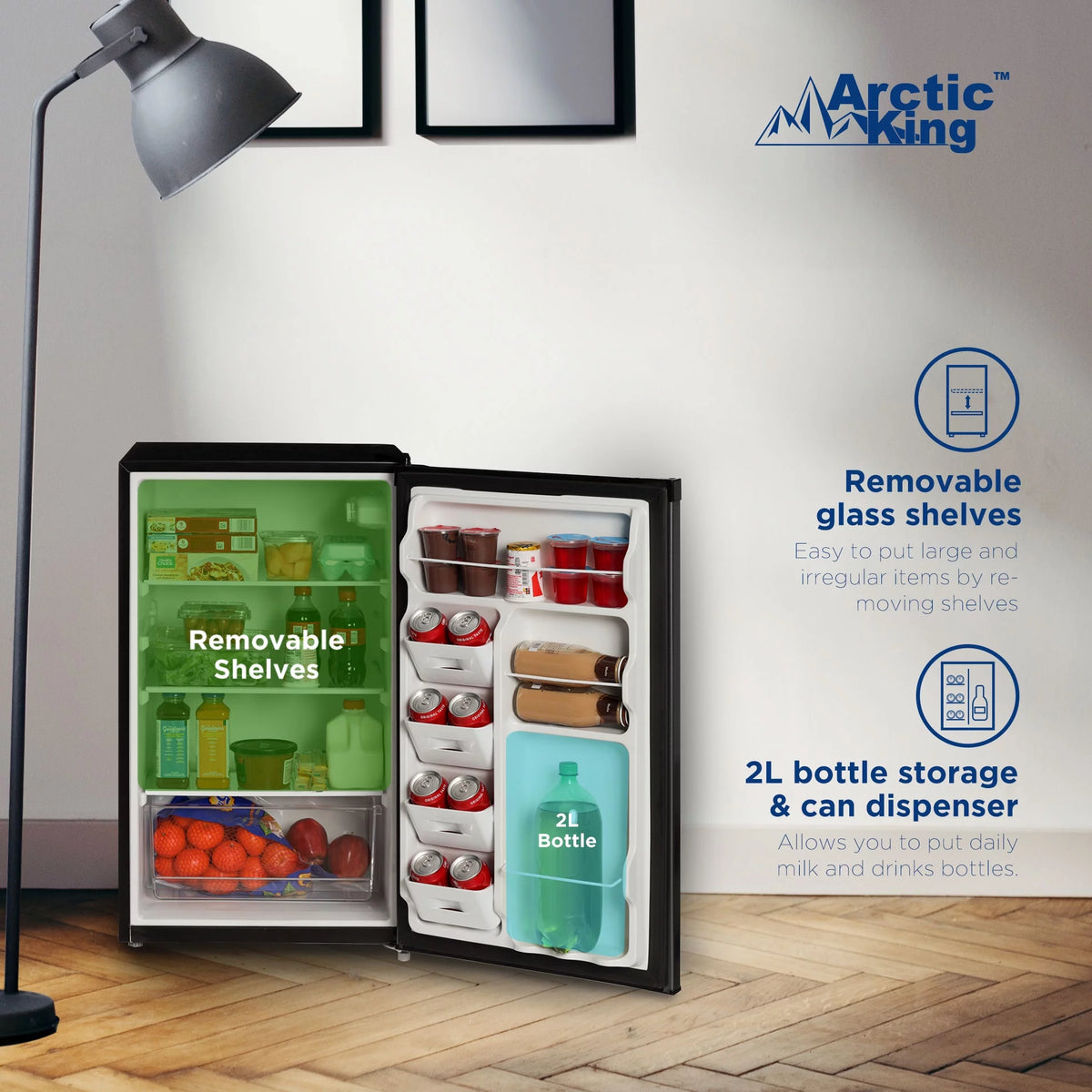 4.4 Cu ft Black Stainless Steel Look Mini Fridge U137