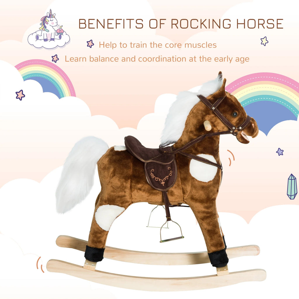 Plush Kids Ride On Rocking Horse Toy E348994