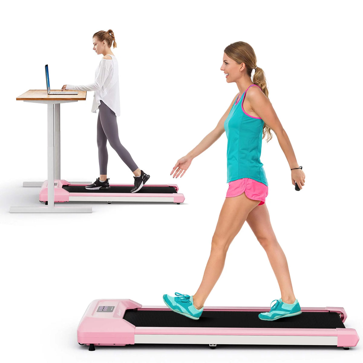 0.6-3.8MPH Walking Pad Under Desk Treadmill Black F5723