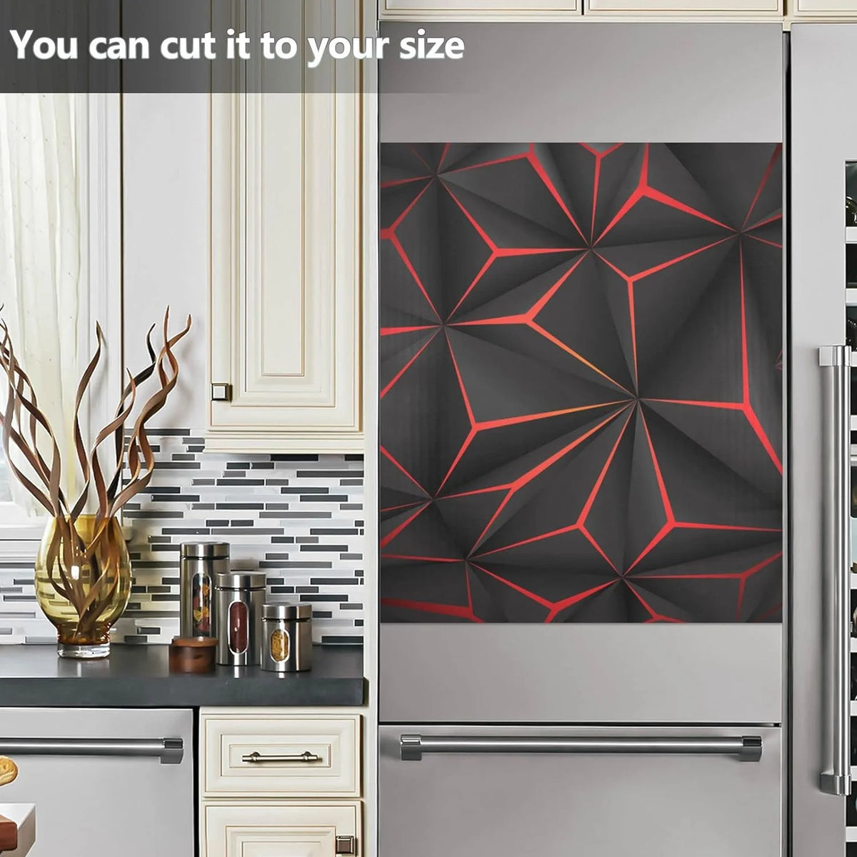 Black Geometric Dishwasher Magnet Sticker N9969