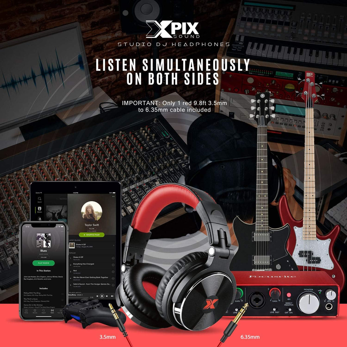 USB Audio Interface with Two Condenser Microphones and Headphones V42592