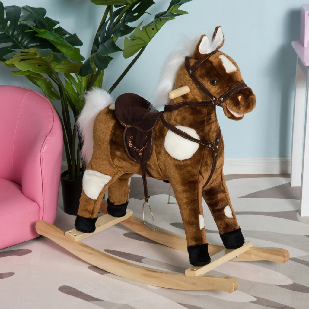 Plush Kids Ride On Rocking Horse Toy E348994