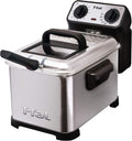 Stainless Steel Mini Deep Fryer with Removable Lid, Silver, Pack of 2 Q523918