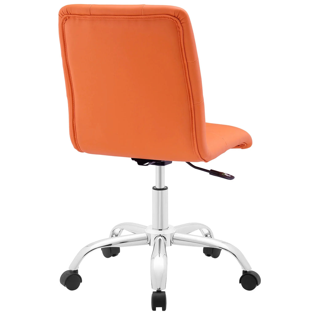 Orange Armless Mid Back Office Chair N556620