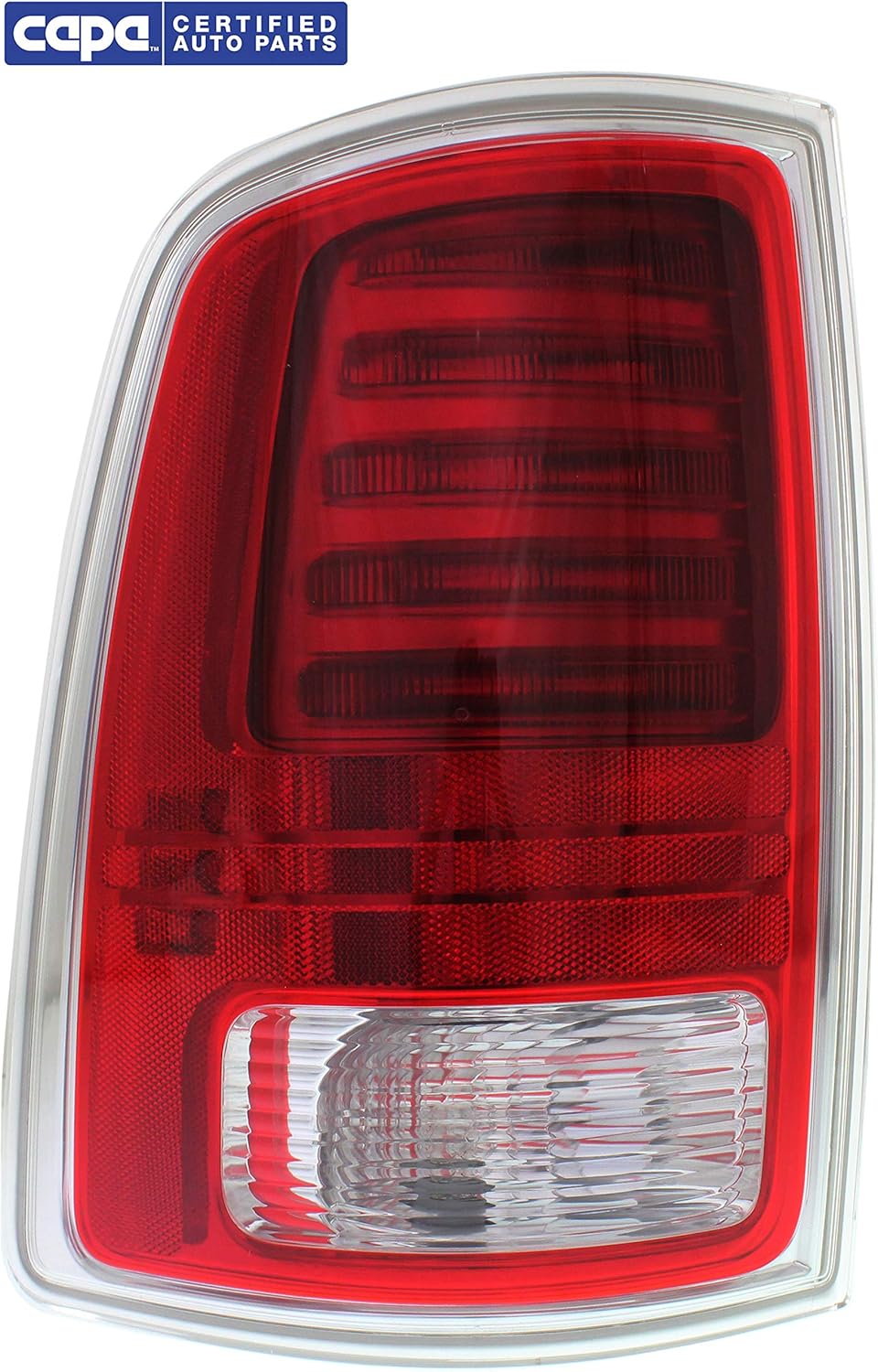 Tail Light Compatible with 2013-2018 Ram 1500/2500 Clear & Red Lens Chrome Driver Side O9120