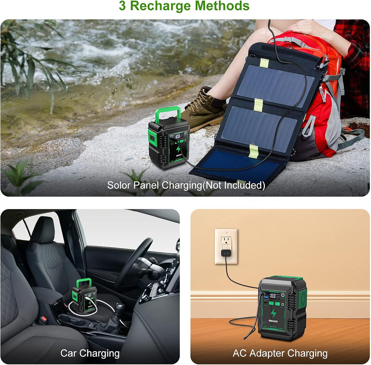 Portable Power Station 110V 80W AC Outlet Lithium Battery F6109